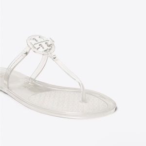 Tory Burch Mini Miller Flat - Clear/White Sz10 Worn Once - box/dust bag incl.